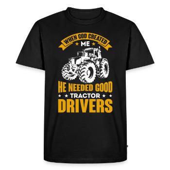 Agriculteur & agriculteurs tracteur tracteur cadeau d’amour - T-shirt Premium bio Homme - noir - Devant - Nico (187cm)