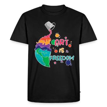 Artiste - Art Est liberté - T-shirt Premium bio Homme - noir - Devant - Nico (187cm)