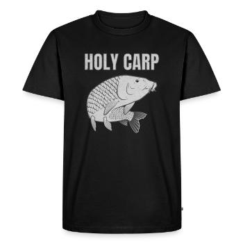 Holy Carp - Carpe Pêche Carpes - T-shirt Premium bio Homme - noir - Devant - Nico (187cm)