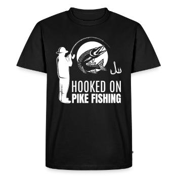Addicted To Pike Fishing Pike Angler - Men's Premium Organic T-Shirt - black - Front - Nico (187cm)