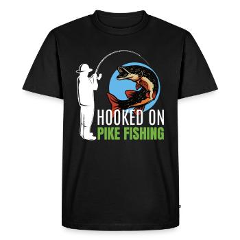 Funny pike fishing for pike anglers - Men's Premium Organic T-Shirt - black - Front - Nico (187cm)