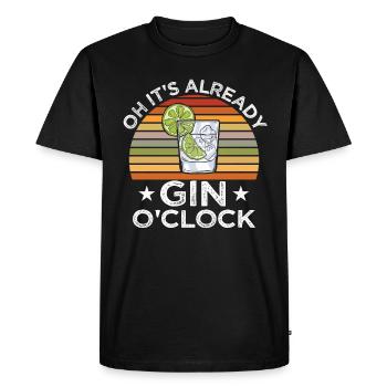 Funny Gin Lover Tonic Sayings Gift - Men's Premium Organic T-Shirt - black - Front - Nico (187cm)