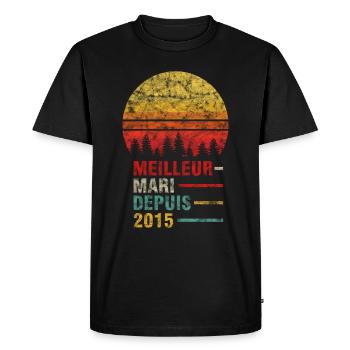 Best husband since 2015 6 years of marriage - Men's Premium Organic T-Shirt - black - Front - Nico (187cm)