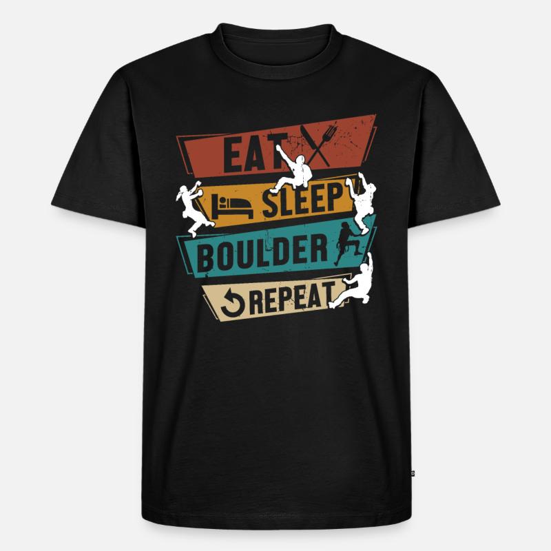Bouldering Kletterer Geschenke Boulder Kletter - Männer Premium Bio T-Shirt - Schwarz