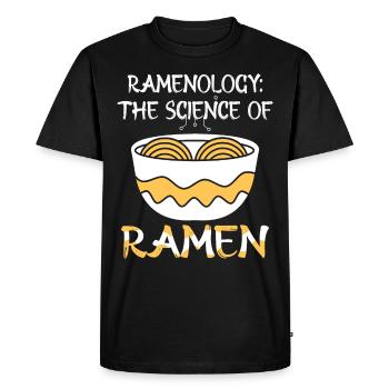 Nouilles Ramen - Ramen Science du Ramen - T-shirt Premium bio Homme - noir - Devant - Nico (187cm)