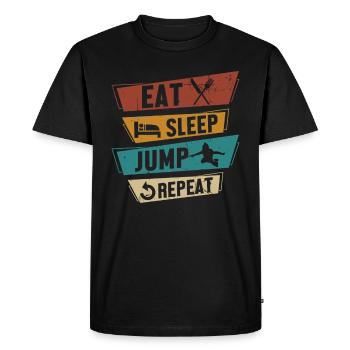 Parachutiste de saut sportif en parachute - T-shirt Premium bio Homme - noir - Devant - Nico (187cm)