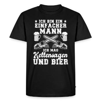 Holzfäller Und Förster Kettensägen Geschenke - Männer Premium Bio T-Shirt - Schwarz - Vorne - Nico (187cm)