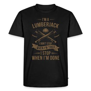 Cadeaux bûcherons et tronçonneuses forestières - T-shirt Premium bio Homme - noir - Devant - Nico (187cm)