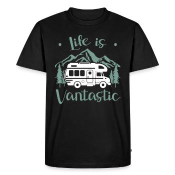Van Life Camping Camping Freugeist Voyage - T-shirt Premium bio Homme - noir - Devant - Nico (187cm)