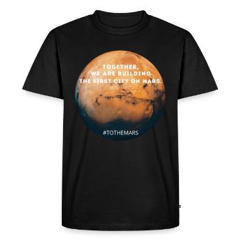 Occupy mars to the mars - Men's Premium Organic T-Shirt - black - Front - Nico (187cm)