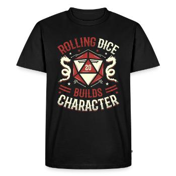 Personnage Stylo et papier Jeu de rôle sur table - T-shirt Premium bio Homme - noir - Devant - Nico (187cm)