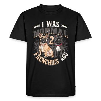 What Normal 2 Frenchies Ago French Bulldog - Men's Premium Organic T-Shirt - black - Front - Nico (187cm)