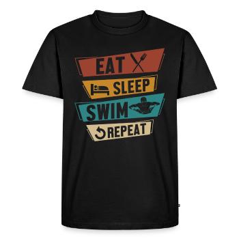 Nageurs Compétition Natation Eau Cadeau - T-shirt Premium bio Homme - noir - Devant - Nico (187cm)