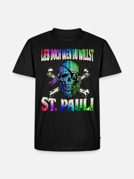 St. Pauli Hamburg Fanartikel St. Pauli - Men's Premium Organic T-Shirt - black
