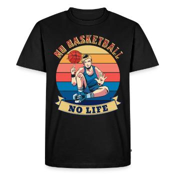 Pas de basket-ball Pas de design d’été de vie - T-shirt Premium bio Homme - noir - Devant - Nico (187cm)