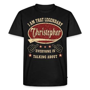 Christopher je suis ce légendaire Christopher - T-shirt Premium bio Homme - noir - Devant - Nico (187cm)