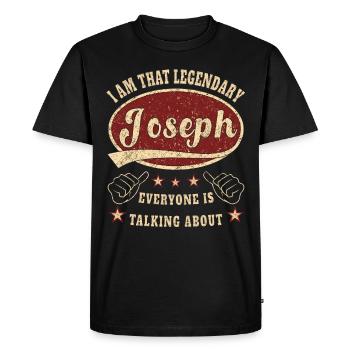 Joseph i am that legendary Joseph - Men's Premium Organic T-Shirt - black - Front - Nico (187cm)