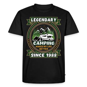 Légendaire depuis 1988 Année de naissance du cadeau de camping - T-shirt Premium bio Homme - noir - Devant - Nico (187cm)