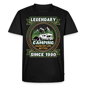 Légendaire depuis 1990 Camping cadeau année de naissance - T-shirt Premium bio Homme - noir - Devant - Nico (187cm)