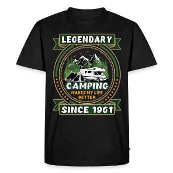 Légendaire depuis 1961 Année de naissance du cadeau de camping - T-shirt Premium bio Homme - noir - Devant - Nico (187cm)