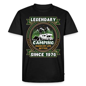 Légendaire depuis 1976 Année de naissance du cadeau de camping - T-shirt Premium bio Homme - noir - Devant - Nico (187cm)
