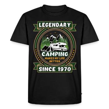 Légendaire depuis 1970 Année de naissance du cadeau de camping - T-shirt Premium bio Homme - noir - Devant - Nico (187cm)