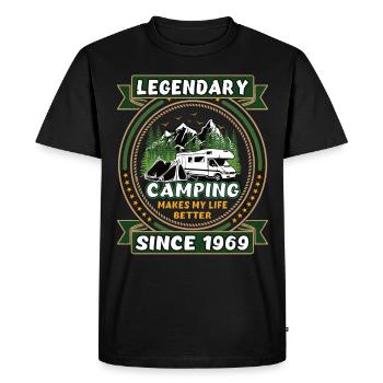 Légendaire depuis 1969 Camping cadeau année de naissance - T-shirt Premium bio Homme - noir - Devant - Nico (187cm)