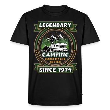 Légendaire depuis 1974 Année de naissance du cadeau de camping - T-shirt Premium bio Homme - noir - Devant - Nico (187cm)