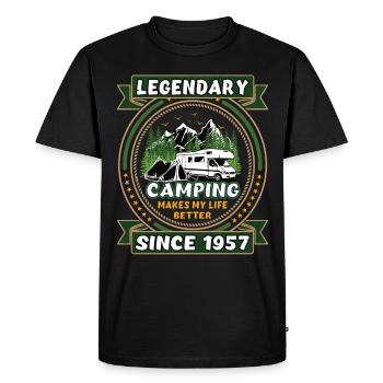 Légendaire depuis 1957 Année de naissance du cadeau de camping - T-shirt Premium bio Homme - noir - Devant - Nico (187cm)