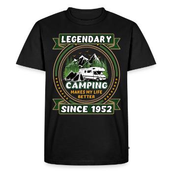 Légendaire depuis 1952 Année de naissance du cadeau de camping - T-shirt Premium bio Homme - noir - Devant - Nico (187cm)