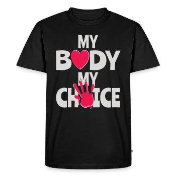 Mon corps Ma décision - T-shirt Premium bio Homme - noir - Devant - Nico (187cm)