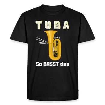 Tuba Bass Musik Geschenkidee - Männer Premium Bio T-Shirt - Schwarz - Vorne - Nico (187cm)