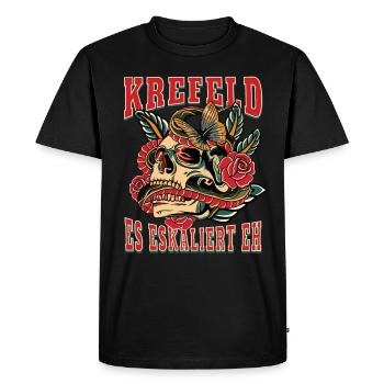Krefeld woman gift it escalates anyway women - Men's Premium Organic T-Shirt - black - Front - Nico (187cm)