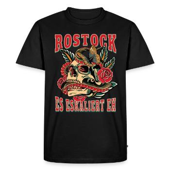 Rostock femme cadeau ça s’intensifie de toute façon les femmes - T-shirt Premium bio Homme - noir - Devant - Nico (187cm)