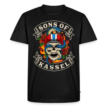 Kassel Biker Geschenk fils de Kassel - T-shirt Premium bio Homme - noir - Devant - Nico (187cm)