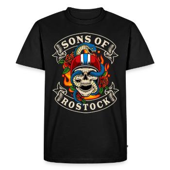 Rostock Biker Gift fils de Rostock - T-shirt Premium bio Homme - noir - Devant - Nico (187cm)