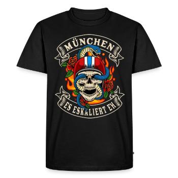 Munich biker cadeau il escalade de toute façon Munich - T-shirt Premium bio Homme - noir - Devant - Nico (187cm)