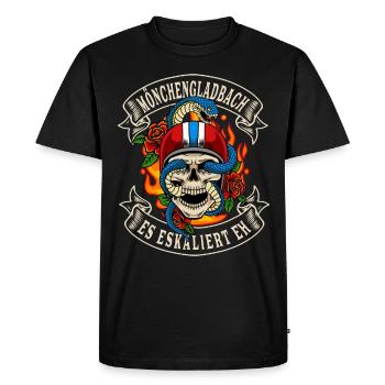Cadeau de motard ça escalate de toute façon Mönchengladbach - T-shirt Premium bio Homme - noir - Devant - Nico (187cm)