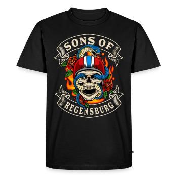 Regensburg Biker Geschenk fils de Regensburg - T-shirt Premium bio Homme - noir - Devant - Nico (187cm)