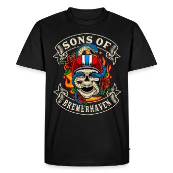 Bremerhaven Biker Gift sons of Bremerhaven - Men's Premium Organic T-Shirt - black - Front - Nico (187cm)