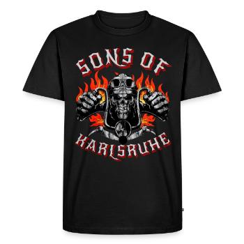 Karlsruhe Biker Geschenk fils de Karlsruhe - T-shirt Premium bio Homme - noir - Devant - Nico (187cm)