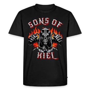 Kiel Biker Geschenk fils de Kiel - T-shirt Premium bio Homme - noir - Devant - Nico (187cm)