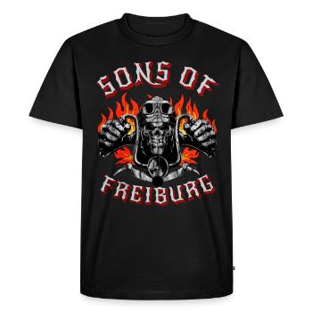 Freiburg Biker Geschenk fils de Fribourg - T-shirt Premium bio Homme - noir - Devant - Nico (187cm)