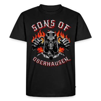 Oberhausen Biker Geschenk sons of Oberhausen - Men's Premium Organic T-Shirt - black - Front - Nico (187cm)