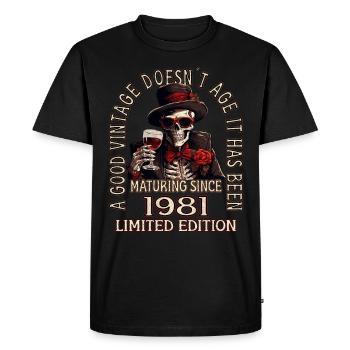 42nd Birthday 1981 42 Good vintage - Men's Premium Organic T-Shirt - black - Front - Nico (187cm)
