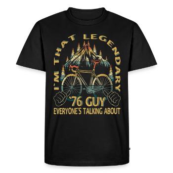 Rennrad Geschenk für Jahrgang 1976 Radfahrer - Männer Premium Bio T-Shirt - Schwarz - Vorne - Nico (187cm)