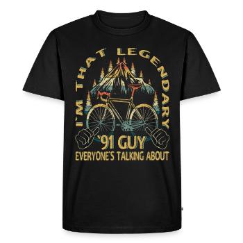 Cadeau de vélo de route pour cycliste Vintage 1991 - T-shirt Premium bio Homme - noir - Devant - Nico (187cm)