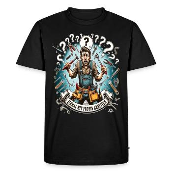 Once working with professionals Carpenter - Men's Premium Organic T-Shirt - black - Front - Nico (187cm)
