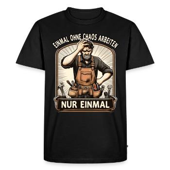 Artisans Travailler sans chaos pour une fois - T-shirt Premium bio Homme - noir - Devant - Nico (187cm)