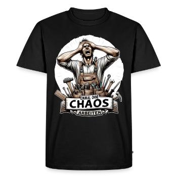 Artisans Travailler sans chaos pour une fois - T-shirt Premium bio Homme - noir - Devant - Nico (187cm)